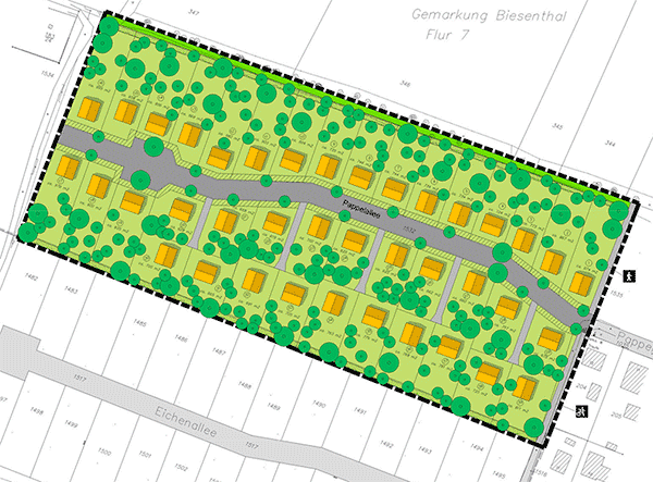 Planzeichnung B-Plan Pappelallee